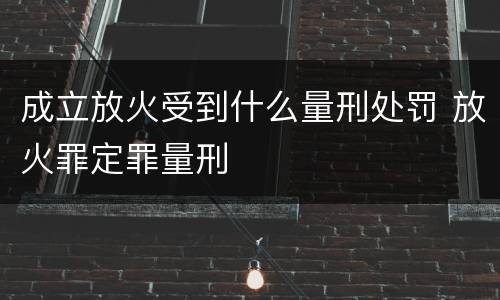 成立放火受到什么量刑处罚 放火罪定罪量刑