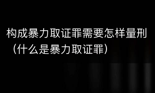 构成暴力取证罪需要怎样量刑（什么是暴力取证罪）