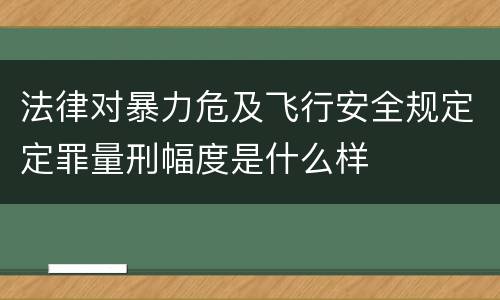 法律对暴力危及飞行安全规定定罪量刑幅度是什么样