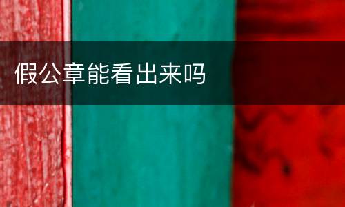 假公章能看出来吗