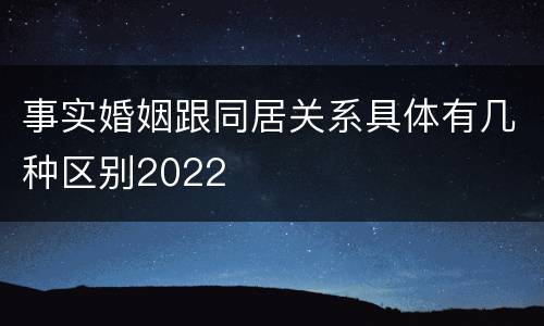 事实婚姻跟同居关系具体有几种区别2022