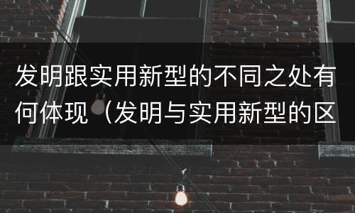发明跟实用新型的不同之处有何体现（发明与实用新型的区别有哪些）