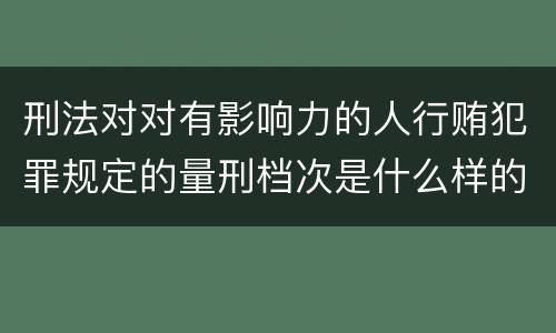 刑法对对有影响力的人行贿犯罪规定的量刑档次是什么样的