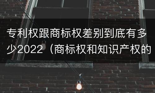 专利权跟商标权差别到底有多少2022（商标权和知识产权的区别）