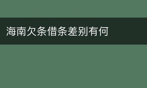 海南欠条借条差别有何