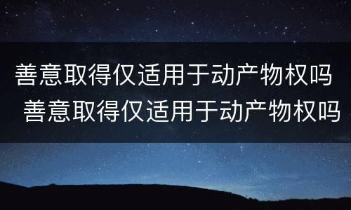 善意取得仅适用于动产物权吗 善意取得仅适用于动产物权吗对吗