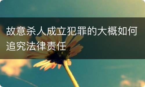 故意杀人成立犯罪的大概如何追究法律责任