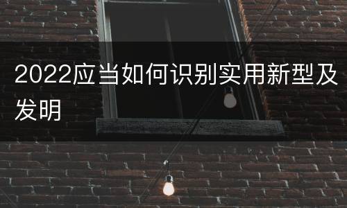 2022应当如何识别实用新型及发明