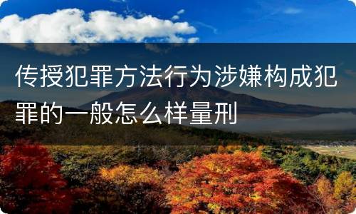 传授犯罪方法行为涉嫌构成犯罪的一般怎么样量刑
