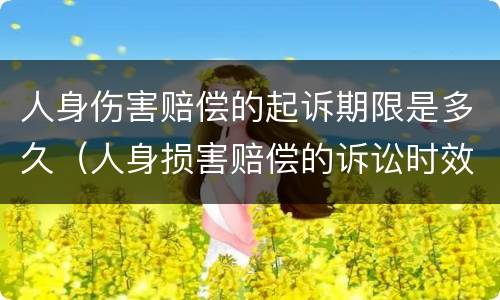 人身伤害赔偿的起诉期限是多久（人身损害赔偿的诉讼时效是多久）