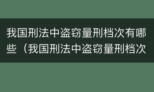 我国刑法中盗窃量刑档次有哪些（我国刑法中盗窃量刑档次有哪些处罚）