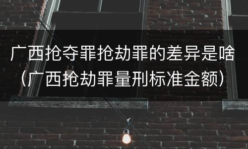 广西抢夺罪抢劫罪的差异是啥（广西抢劫罪量刑标准金额）