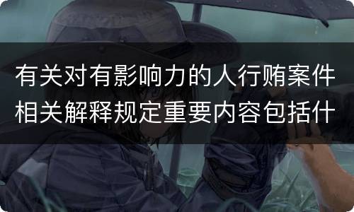 有关对有影响力的人行贿案件相关解释规定重要内容包括什么
