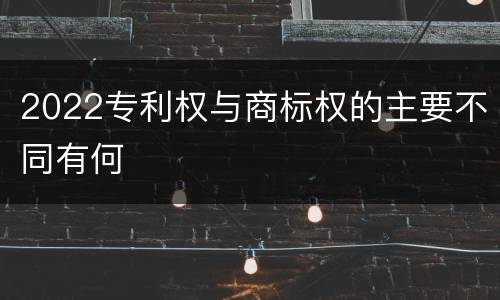 2022专利权与商标权的主要不同有何