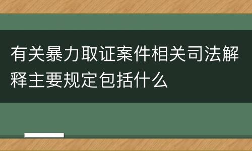 有关暴力取证案件相关司法解释主要规定包括什么
