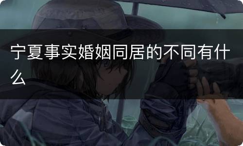 宁夏事实婚姻同居的不同有什么