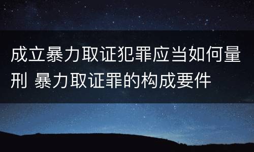 成立暴力取证犯罪应当如何量刑 暴力取证罪的构成要件