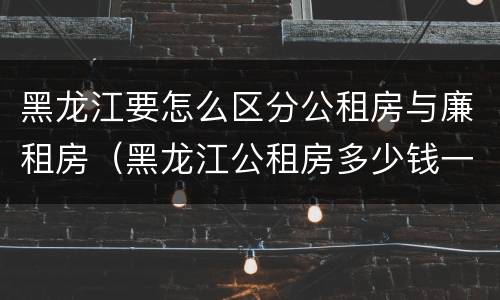 黑龙江要怎么区分公租房与廉租房（黑龙江公租房多少钱一个月）