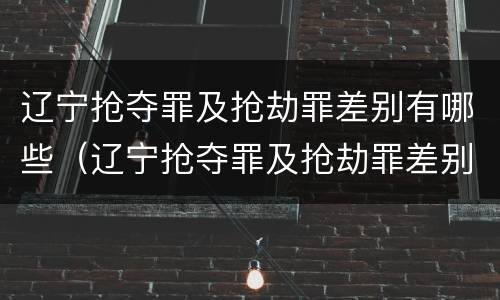 辽宁抢夺罪及抢劫罪差别有哪些（辽宁抢夺罪及抢劫罪差别有哪些案件）
