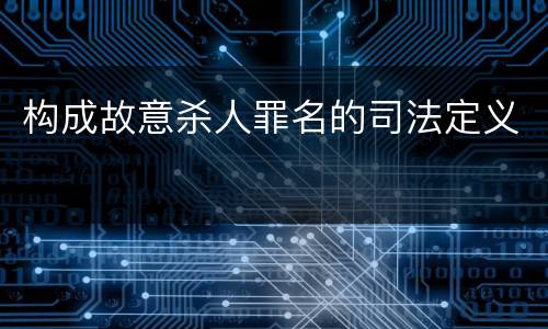 构成故意杀人罪名的司法定义