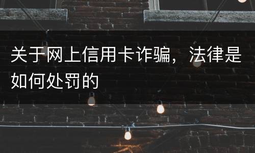 关于网上信用卡诈骗，法律是如何处罚的