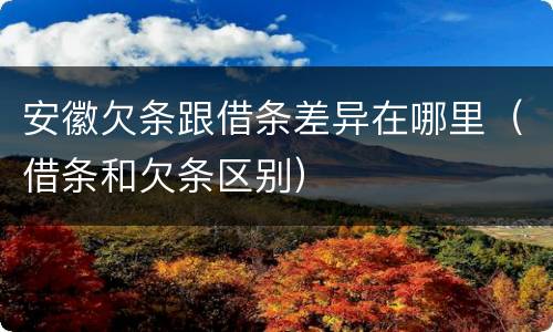 安徽欠条跟借条差异在哪里（借条和欠条区别）