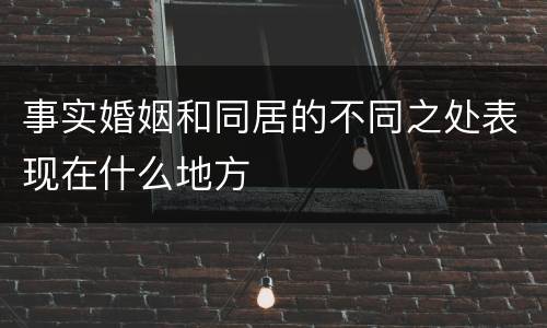 事实婚姻和同居的不同之处表现在什么地方