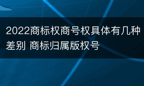 2022商标权商号权具体有几种差别 商标归属版权号