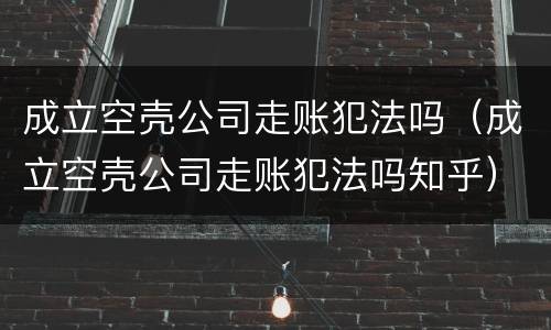 成立空壳公司走账犯法吗（成立空壳公司走账犯法吗知乎）