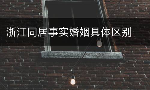 浙江同居事实婚姻具体区别