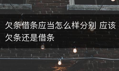 欠条借条应当怎么样分别 应该欠条还是借条