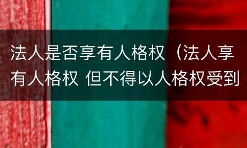 法人是否享有人格权（法人享有人格权 但不得以人格权受到侵害）