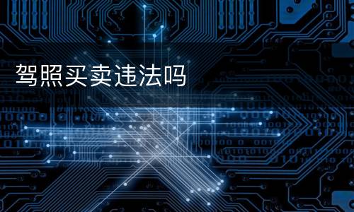 驾照买卖违法吗