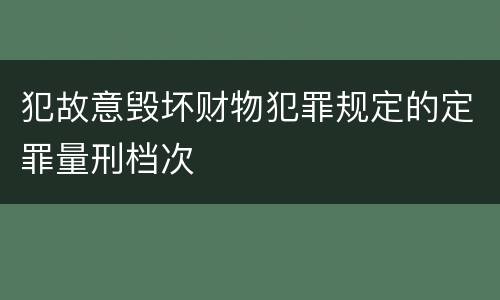 犯故意毁坏财物犯罪规定的定罪量刑档次