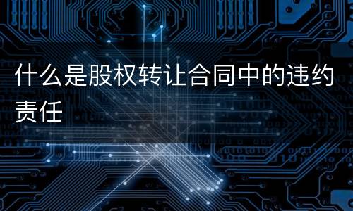 什么是股权转让合同中的违约责任