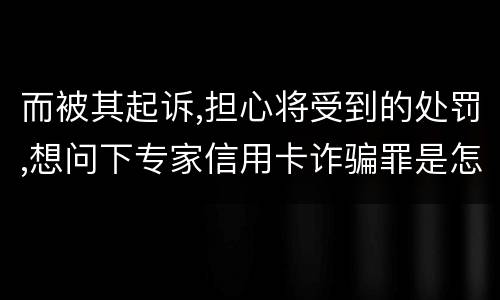而被其起诉,担心将受到的处罚,想问下专家信用卡诈骗罪是怎样判罚的