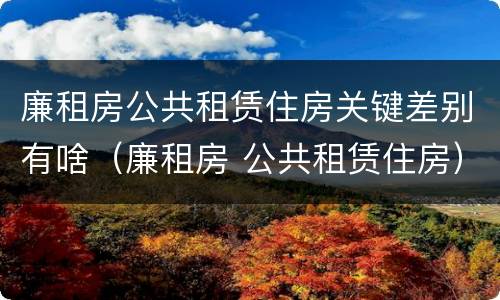 廉租房公共租赁住房关键差别有啥（廉租房 公共租赁住房）