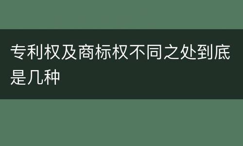专利权及商标权不同之处到底是几种