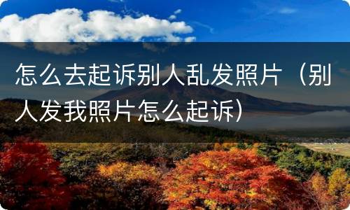怎么去起诉别人乱发照片（别人发我照片怎么起诉）