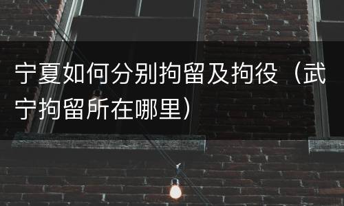 宁夏如何分别拘留及拘役（武宁拘留所在哪里）