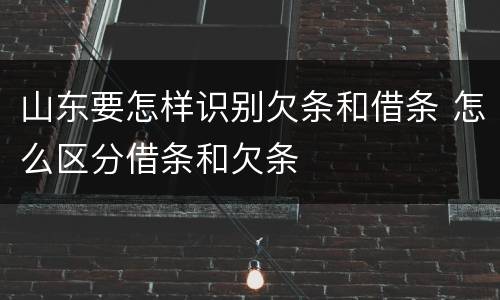 山东要怎样识别欠条和借条 怎么区分借条和欠条