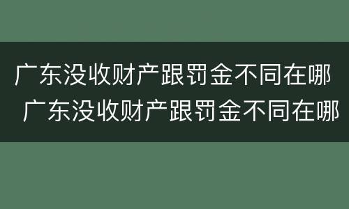 广东没收财产跟罚金不同在哪 广东没收财产跟罚金不同在哪缴纳
