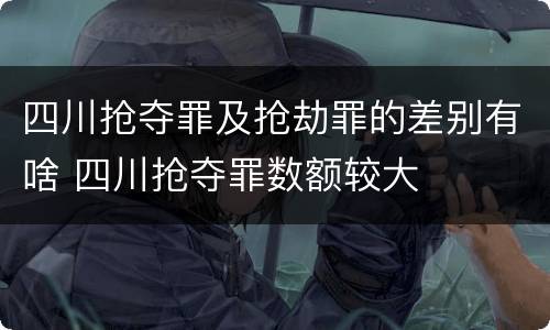 四川抢夺罪及抢劫罪的差别有啥 四川抢夺罪数额较大