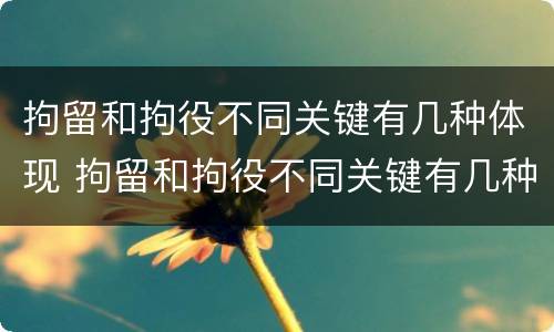 拘留和拘役不同关键有几种体现 拘留和拘役不同关键有几种体现