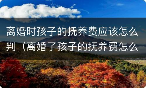 离婚时孩子的抚养费应该怎么判（离婚了孩子的抚养费怎么判）