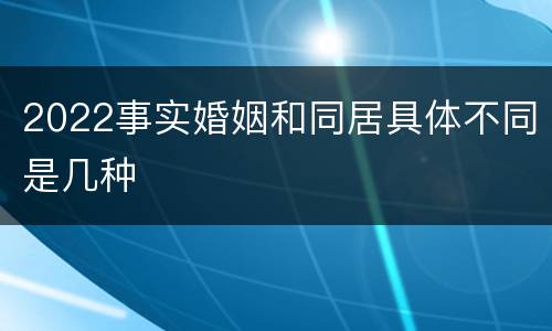 2022事实婚姻和同居具体不同是几种