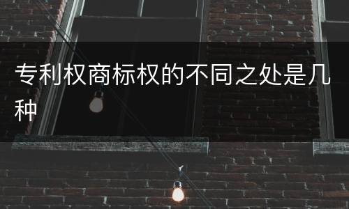 专利权商标权的不同之处是几种