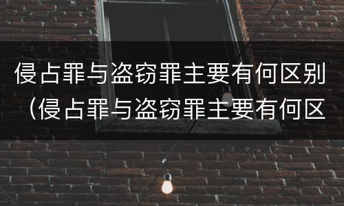 侵占罪与盗窃罪主要有何区别（侵占罪与盗窃罪主要有何区别和联系）