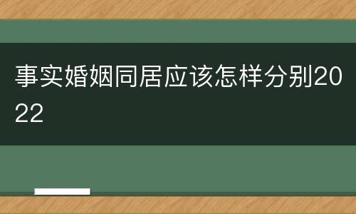 事实婚姻同居应该怎样分别2022