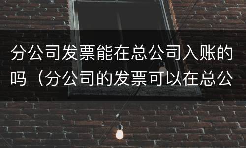 分公司发票能在总公司入账的吗（分公司的发票可以在总公司入账吗）